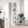 High Gloss White Bookcase - Modern Engineered Wood Storage