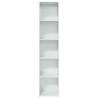 High Gloss White Bookcase - Modern Engineered Wood Storage