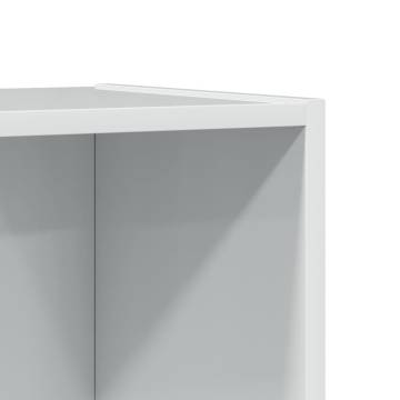 High Gloss White Bookcase - Modern Engineered Wood Storage