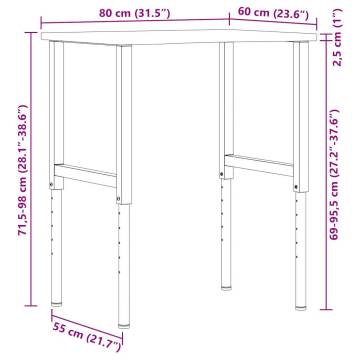 Workbench Light Brown 80x60 cm Solid Wood Oak | Durable & Stylish