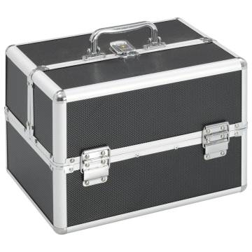 Stylish Black Aluminium Make-up Case | 22x30x21 cm