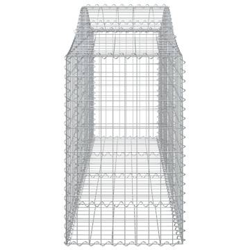 Arched Gabion Baskets - 30 pcs Galvanised Iron Garden Barriers