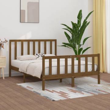 Honey Brown Solid Wood King Size Bed Frame 150x200 cm