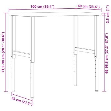 Workbench 100x60cm Solid Wood Oak - Durable & Versatile