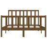 Honey Brown Solid Wood King Size Bed Frame 150x200 cm