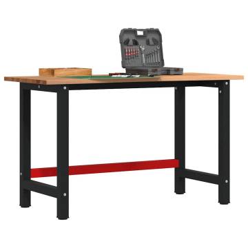 Workbench Light Brown 140x60 cm - Solid Oak Durable Table