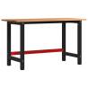 Workbench Light Brown 140x60 cm - Solid Oak Durable Table