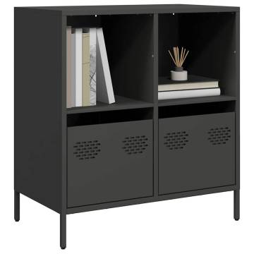 Black Sideboard 68x39x73.5 cm - Durable Cold-Rolled Steel