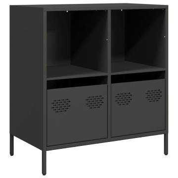 Black Sideboard 68x39x73.5 cm - Durable Cold-Rolled Steel