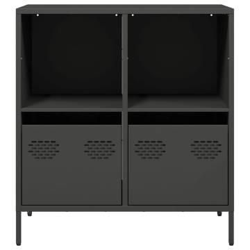 Black Sideboard 68x39x73.5 cm - Durable Cold-Rolled Steel