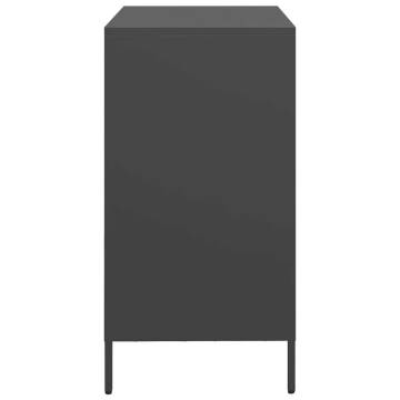 Black Sideboard 68x39x73.5 cm - Durable Cold-Rolled Steel