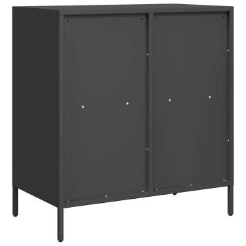 Black Sideboard 68x39x73.5 cm - Durable Cold-Rolled Steel