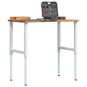 Workbench Light Brown 100x60 cm - Solid Oak Wooden Table