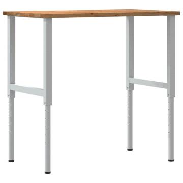 Workbench Light Brown 100x60 cm - Solid Oak Wooden Table