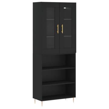 Stylish Highboard Black 69.5x34x180 cm Engineered Wood