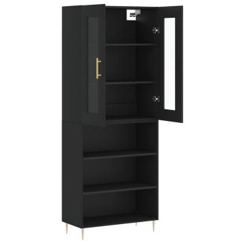 Stylish Highboard Black 69.5x34x180 cm Engineered Wood