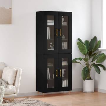 Stylish Highboard Black 69.5x34x180 cm - Hipomarket