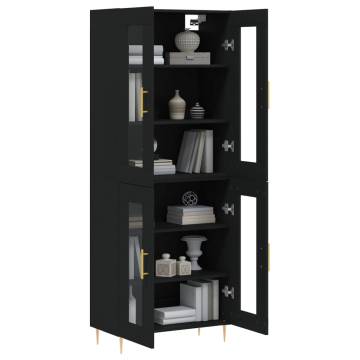 Stylish Highboard Black 69.5x34x180 cm - Hipomarket