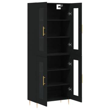 Stylish Highboard Black 69.5x34x180 cm - Hipomarket