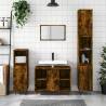  3 Piece Bathroom Furniture Set Smoked Oak Engineered Wood Colour smoked oak Number of 3 