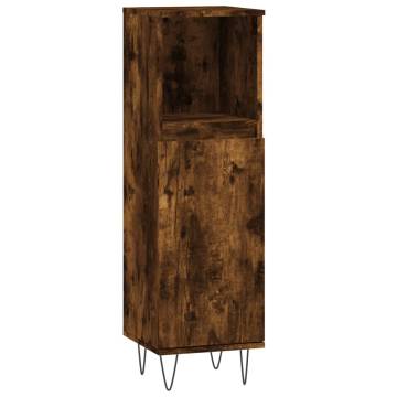 3 Piece Bathroom Cabinet Set - Smoked Oak Engineered Wood