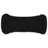 Work Rope Black 5mm - Durable Polyester 250m for Home & Garden