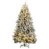  Artificial Hinged Christmas Tree 300 LEDs & Ball Set 270 cm Colour green and white Size 270 cm Quantity in Package 1 Model with leds & rose gold balls 