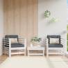 Garden Chairs with Cushions 2 pcs White Solid Wood Pine Colour white pine Quantity in Package 1 Model chair 