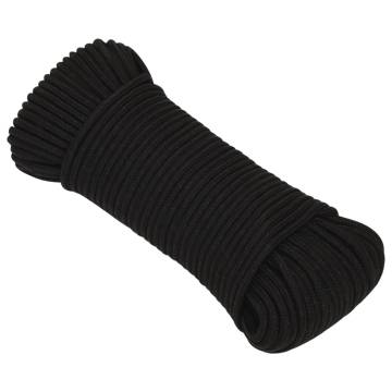 Durable 3mm Black Work Rope - 100m Polyester | HiPo Market