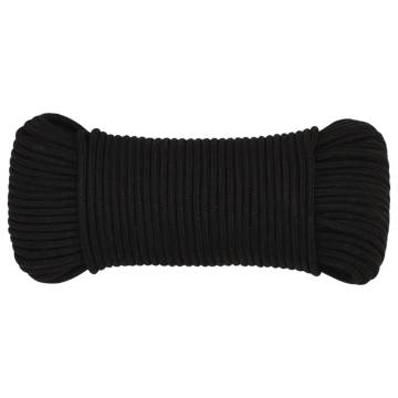 Durable 3mm Black Work Rope - 100m Polyester | HiPo Market