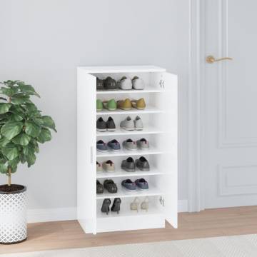 High Gloss White Shoe Cabinet - 55x35x108 cm | Hipomarket