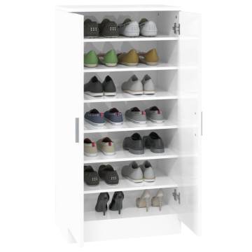 High Gloss White Shoe Cabinet - 55x35x108 cm | Hipomarket