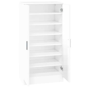 High Gloss White Shoe Cabinet - 55x35x108 cm | Hipomarket