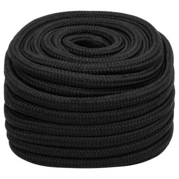 Boat Rope Full Black 20mm 25m Polypropylene - Durable & Versatile