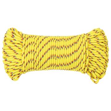 Durable Yellow Boat Rope 4mm x 25m - Polypropylene