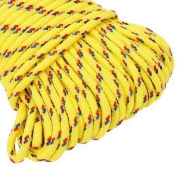 Durable Yellow Boat Rope 4mm x 25m - Polypropylene