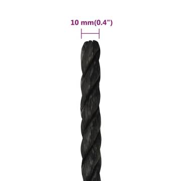 Work Rope Black 10mm 25m Polypropylene - Durable & Versatile