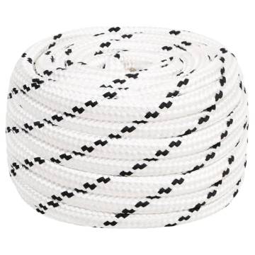 Braided Boat Rope White 20mm x 100m | Durable Polyester Rope