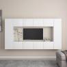 8 Piece White Engineered Wood TV Cabinet Set | HipoMarket