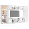 8 Piece White Engineered Wood TV Cabinet Set | HipoMarket