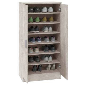 Concrete Grey Shoe Cabinet - Space Saver & Stylish Design