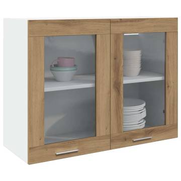 Hanging Glass Cabinet in Artisian Oak - 80x31x60 cm