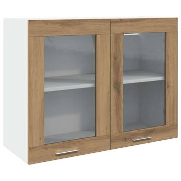 Hanging Glass Cabinet in Artisian Oak - 80x31x60 cm