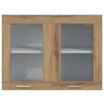 Hanging Glass Cabinet in Artisian Oak - 80x31x60 cm