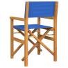 Folding Directors Chair - Blue Solid Wood Teak | HipoMarket