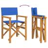 Folding Directors Chair - Blue Solid Wood Teak | HipoMarket