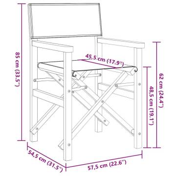 Folding Directors Chair - Blue Solid Wood Teak | HipoMarket