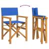 Folding Directors Chairs 2 pcs Blue Solid Wood Teak | HipoMarket