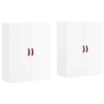 Wall Mounted Cabinets - High Gloss White 2 Pcs (69.5x34x90 cm)