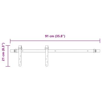 Sliding Cabinet Door Kit - 91.5 cm Carbon Steel | Hipomarket